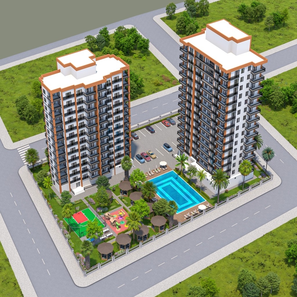 Luxuriöses 1+1 Apartment mit Meerblick und Bergblick, Arpaçbahşiş