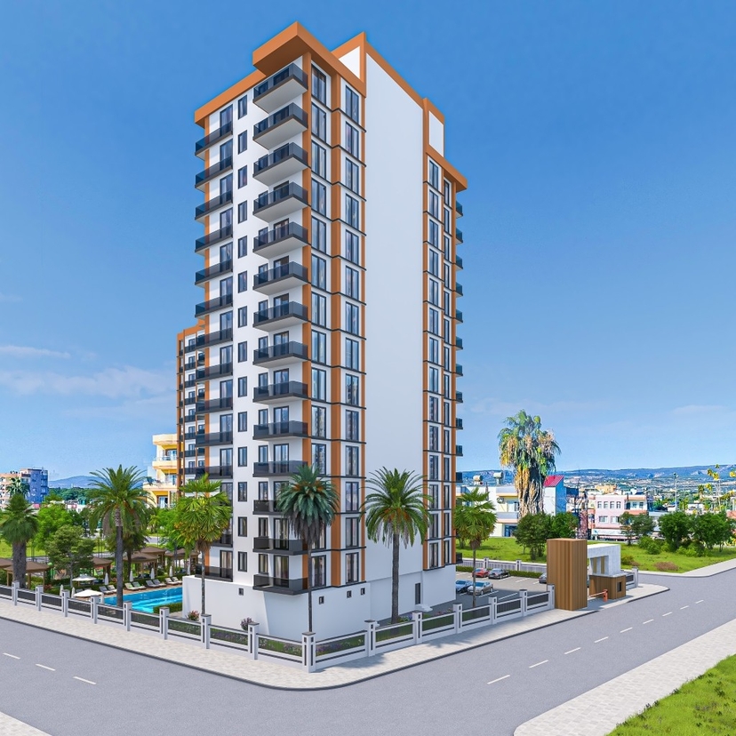Luxuriöses 1+1 Apartment mit Meerblick und Bergblick, Arpaçbahşiş