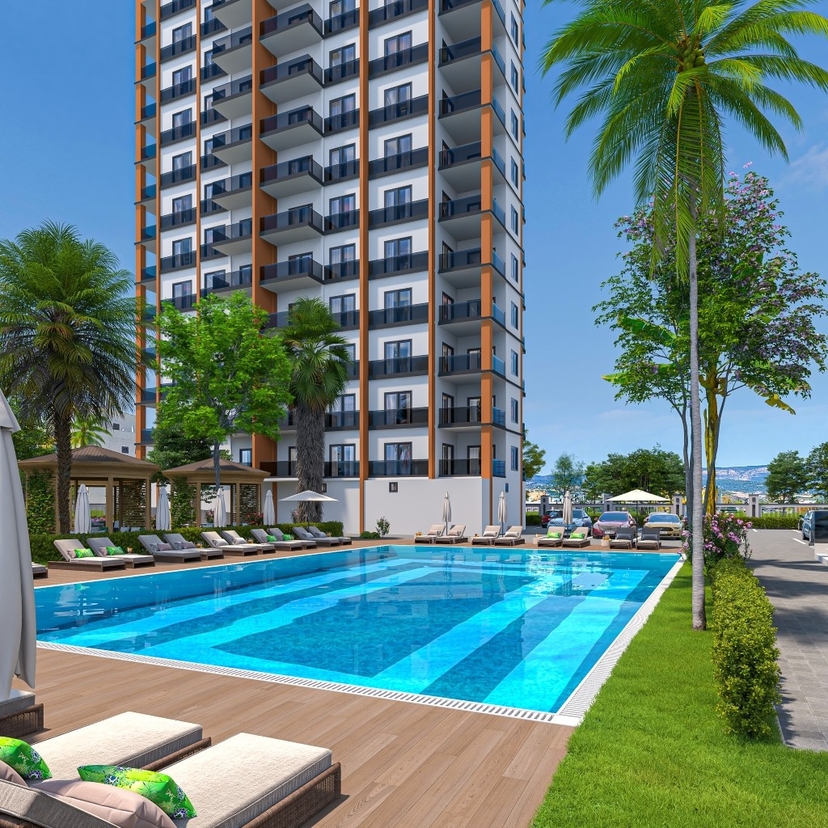 Luxuriöses 1+1 Apartment mit Meerblick und Bergblick, Arpaçbahşiş