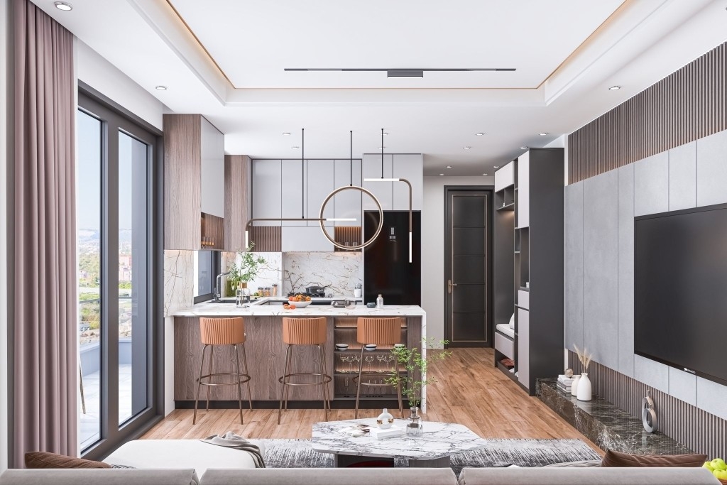 Luxuriöses 1+1 Apartment mit Meerblick und Bergblick, Arpaçbahşiş