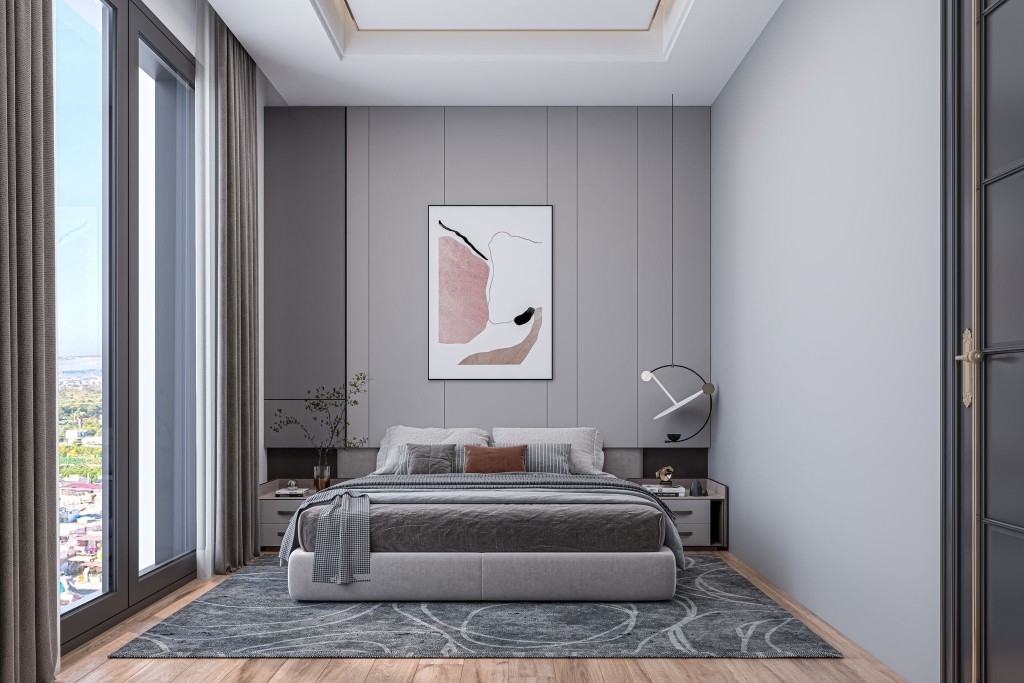 Luxuriöses 1+1 Apartment mit Meerblick und Bergblick, Arpaçbahşiş
