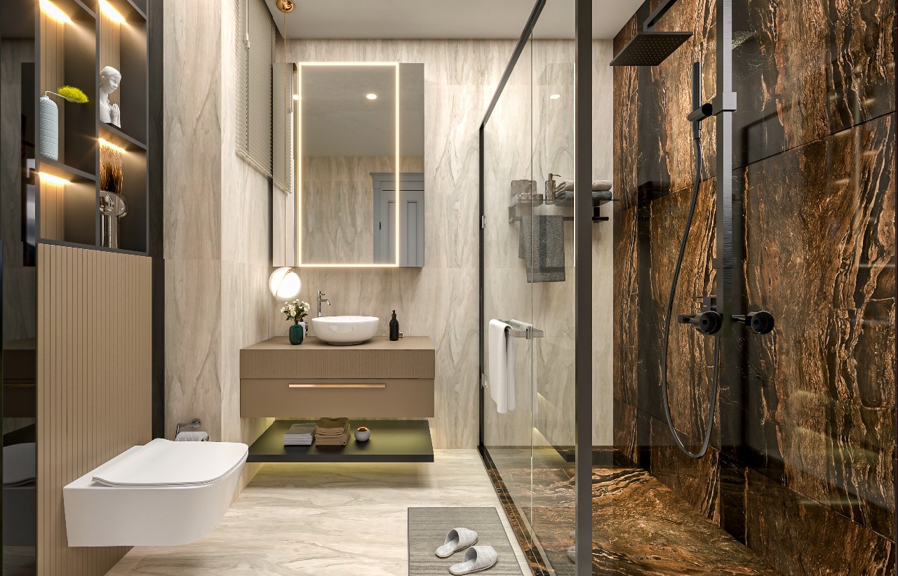 Luxuriöse 2+1 Wohnung mit Meerblick und Bergblick, Mersin-Mezitli