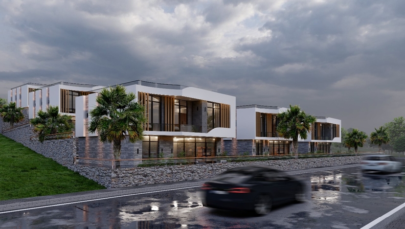 Luxuriöse 4+1 Villa mit Meerblick und Bergblick in Mersin Ayas