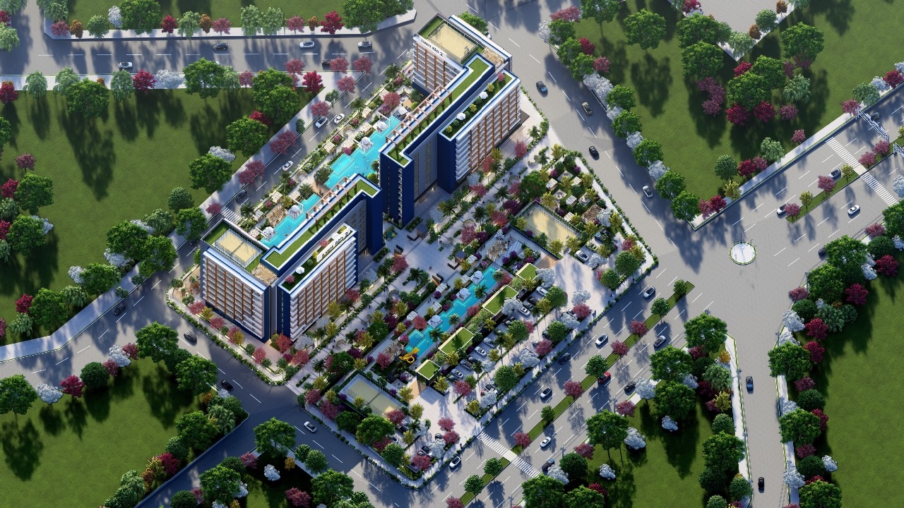 Modern Mountain View 1+1 Apartment with Pool & Fitness, Mersin - Tömük