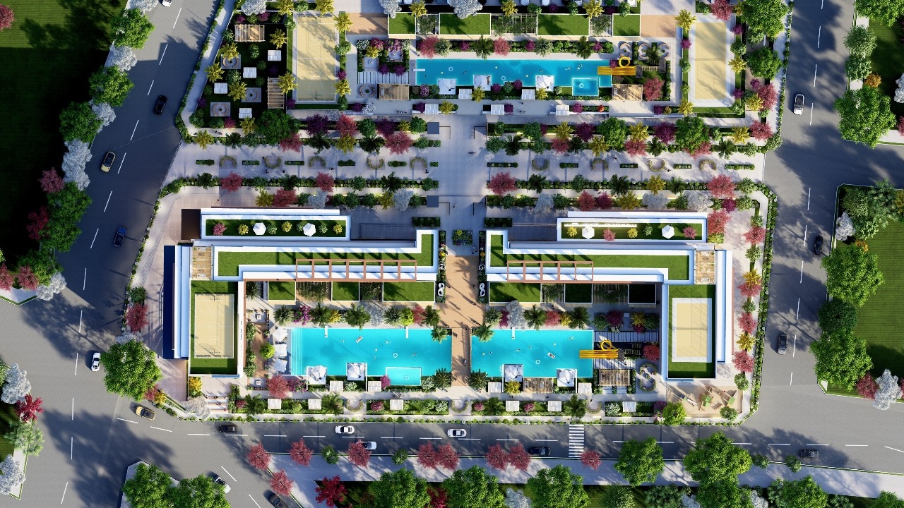 Modern Mountain View 1+1 Apartment with Pool & Fitness, Mersin - Tömük