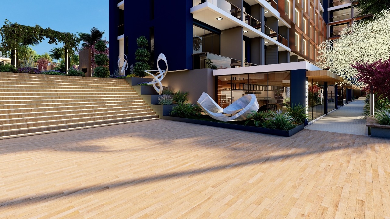 Modern Mountain View 1+1 Apartment with Pool & Fitness, Mersin - Tömük
