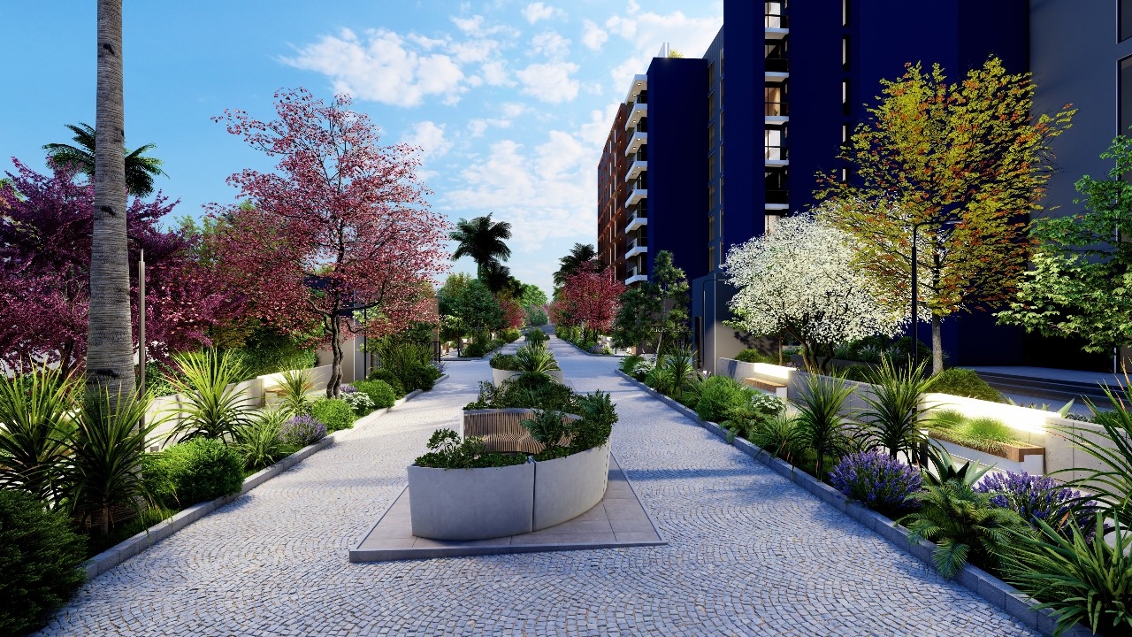 Modern Mountain View 1+1 Apartment with Pool & Fitness, Mersin - Tömük
