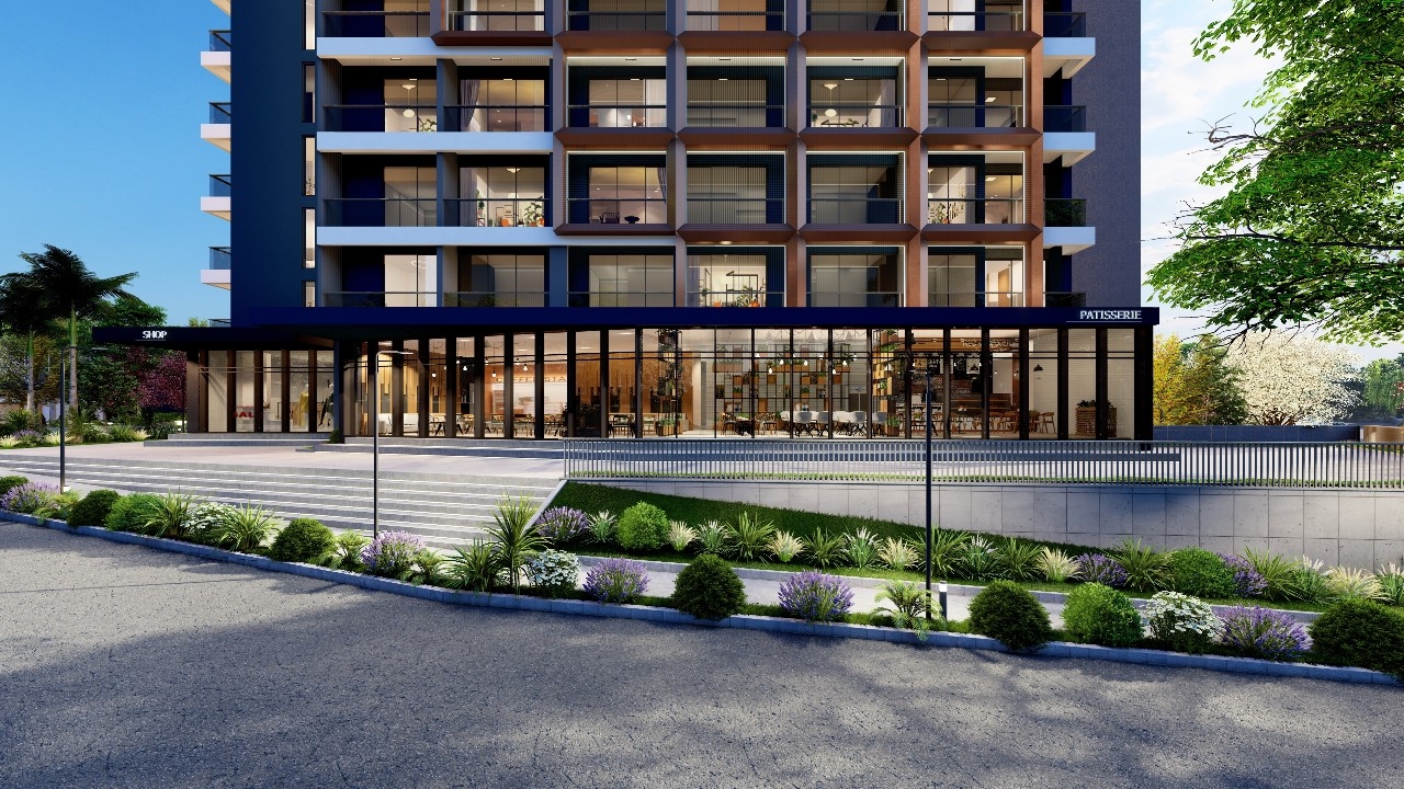 Modern Mountain View 1+1 Apartment with Pool & Fitness, Mersin - Tömük