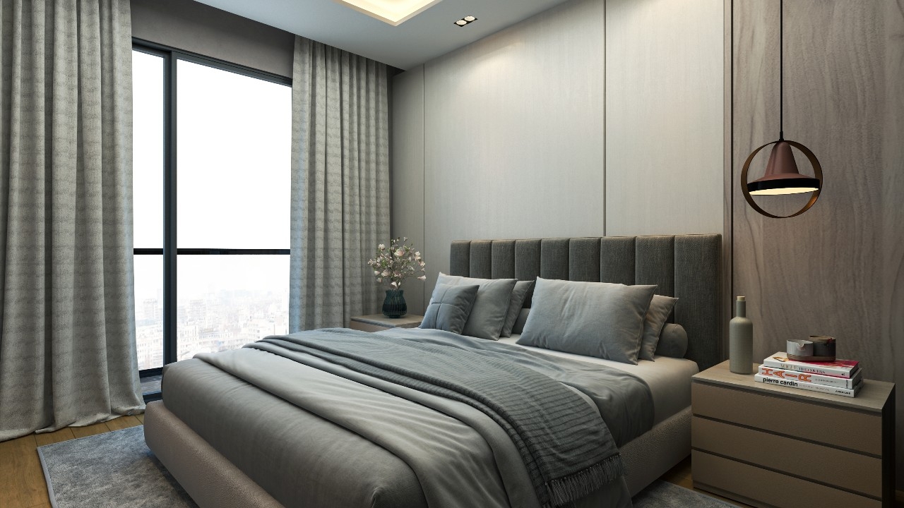 Modern Mountain View 1+1 Apartment with Pool & Fitness, Mersin - Tömük