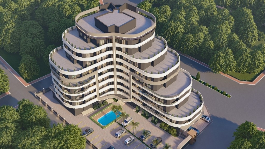 Modernes Bergblick 1+1 Apartment in Tömük, Mersin