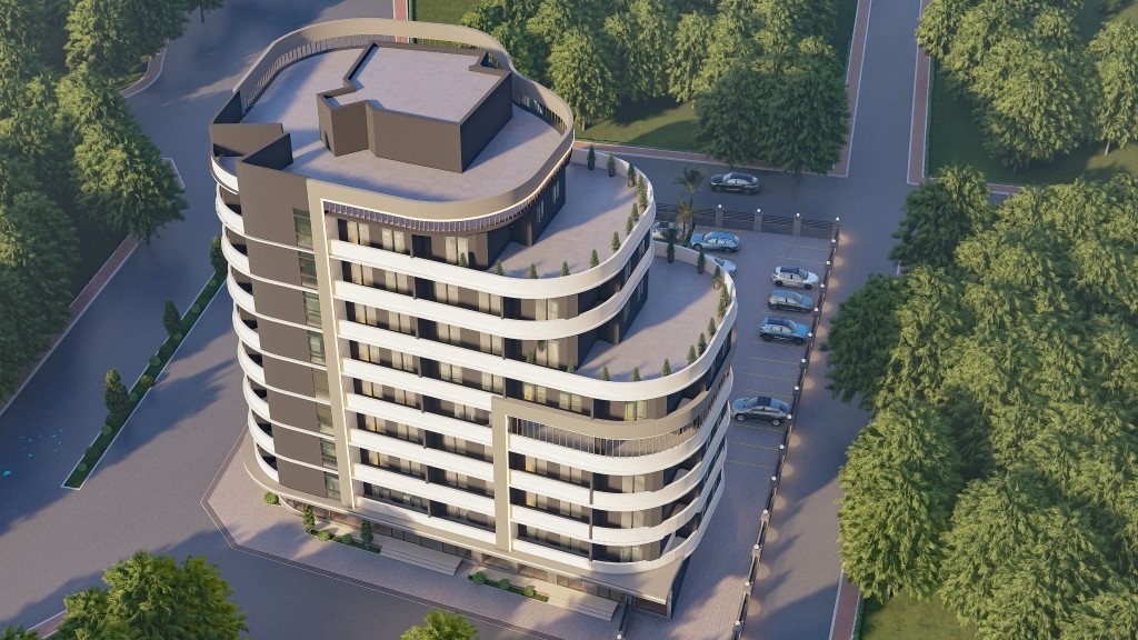 Modernes Bergblick 1+1 Apartment in Tömük, Mersin
