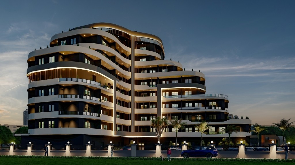 Modernes Bergblick 1+1 Apartment in Tömük, Mersin