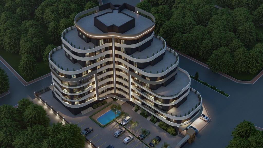 Modernes Bergblick 1+1 Apartment in Tömük, Mersin