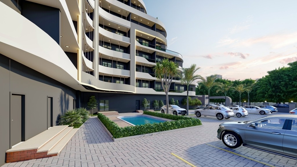 Modernes Bergblick 1+1 Apartment in Tömük, Mersin