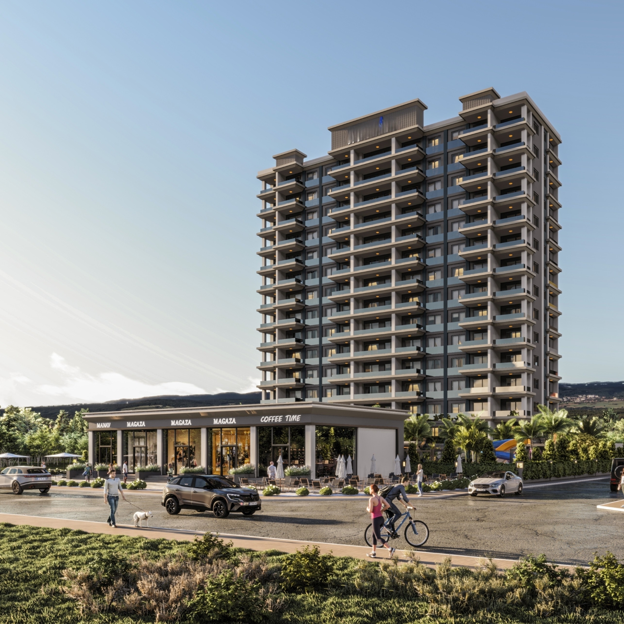 Luxury 1+1 Apartment with Sea and Mountain Views in Cesmeli, Mersin