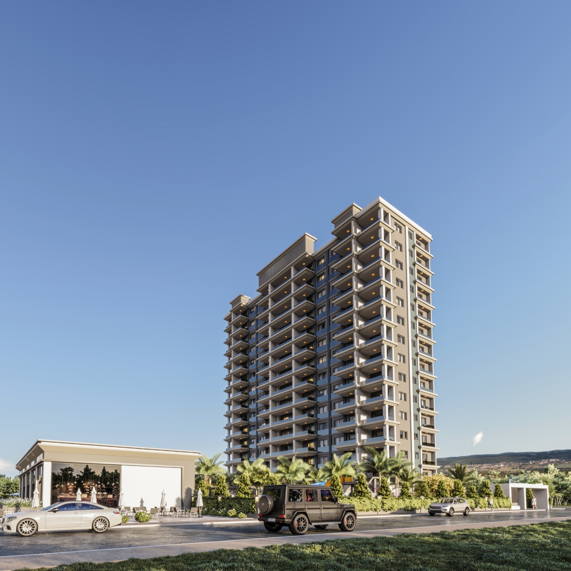 Luxury 1+1 Apartment with Sea and Mountain Views in Cesmeli, Mersin