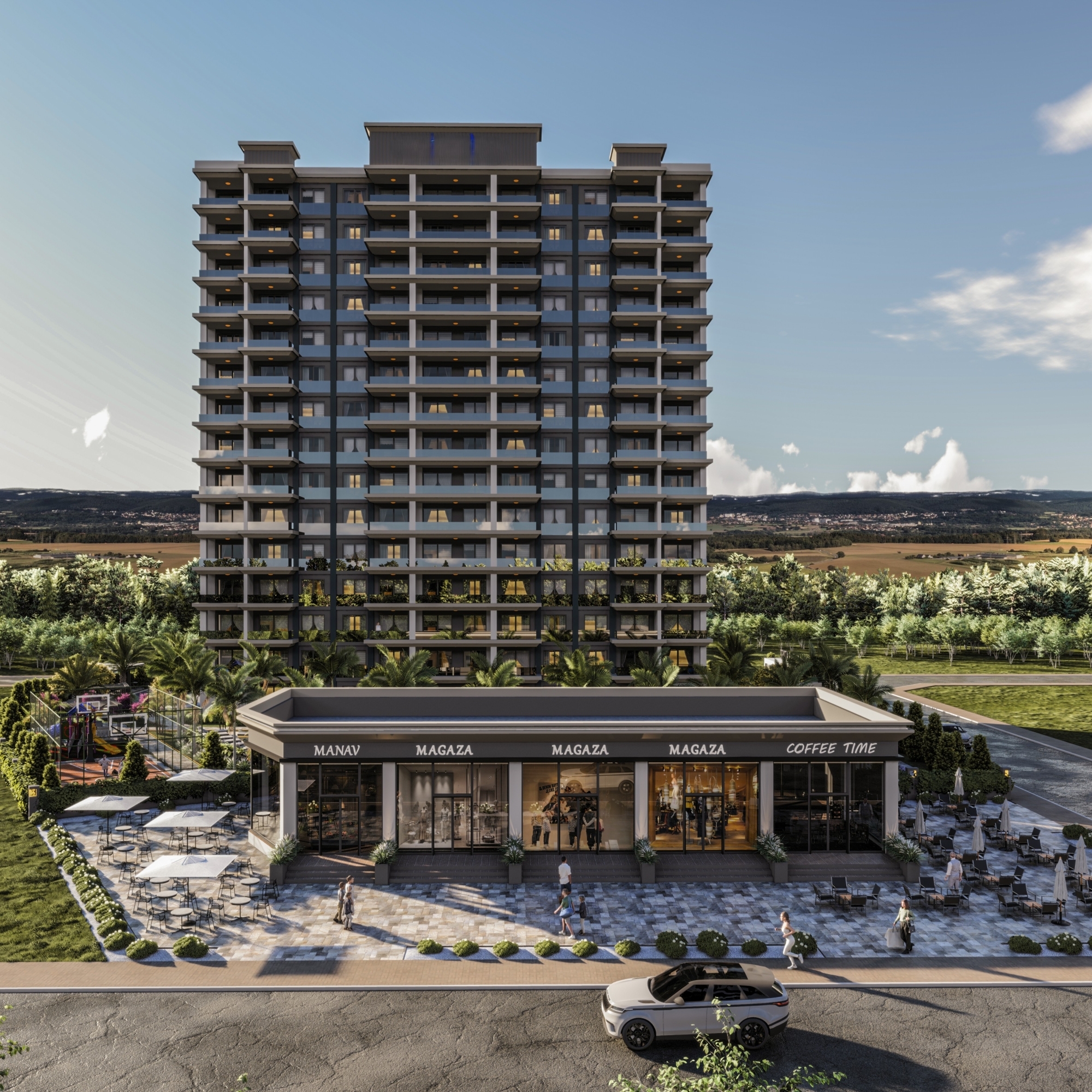 Luxury 1+1 Apartment with Sea and Mountain Views in Cesmeli, Mersin