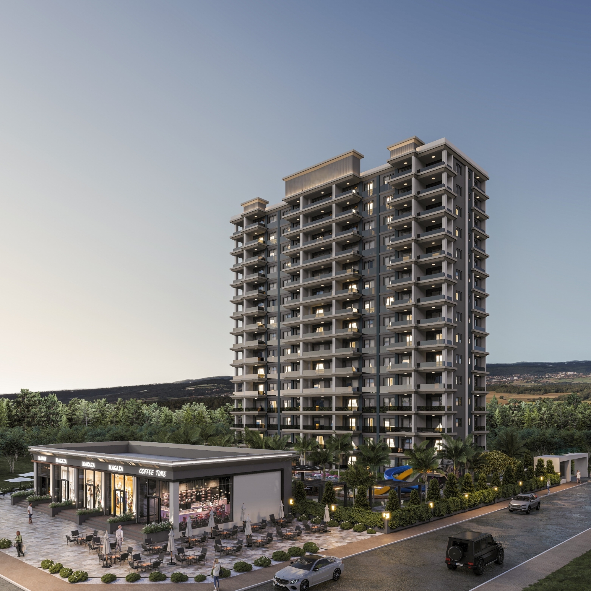 Luxury 1+1 Apartment with Sea and Mountain Views in Cesmeli, Mersin