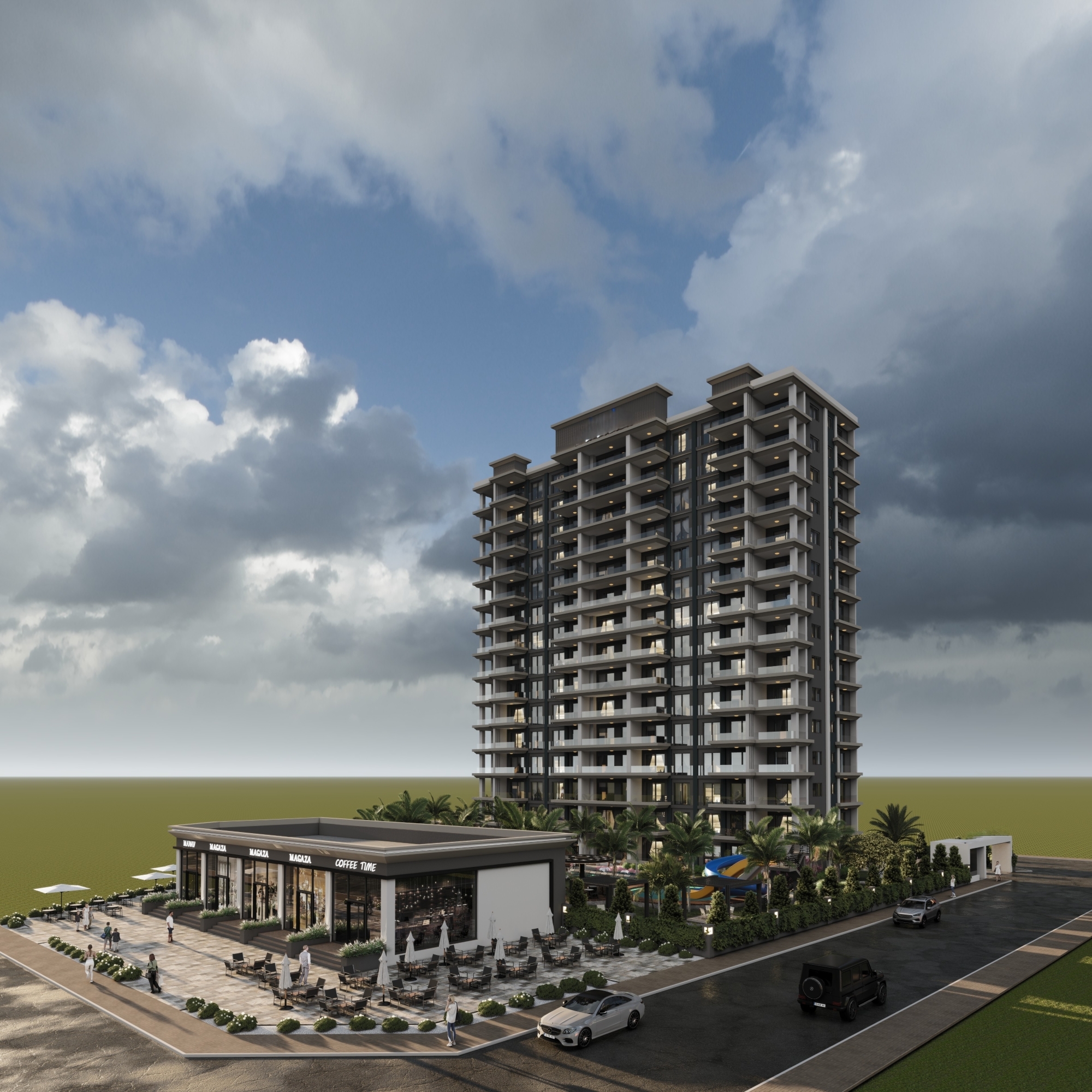 Luxury 1+1 Apartment with Sea and Mountain Views in Cesmeli, Mersin