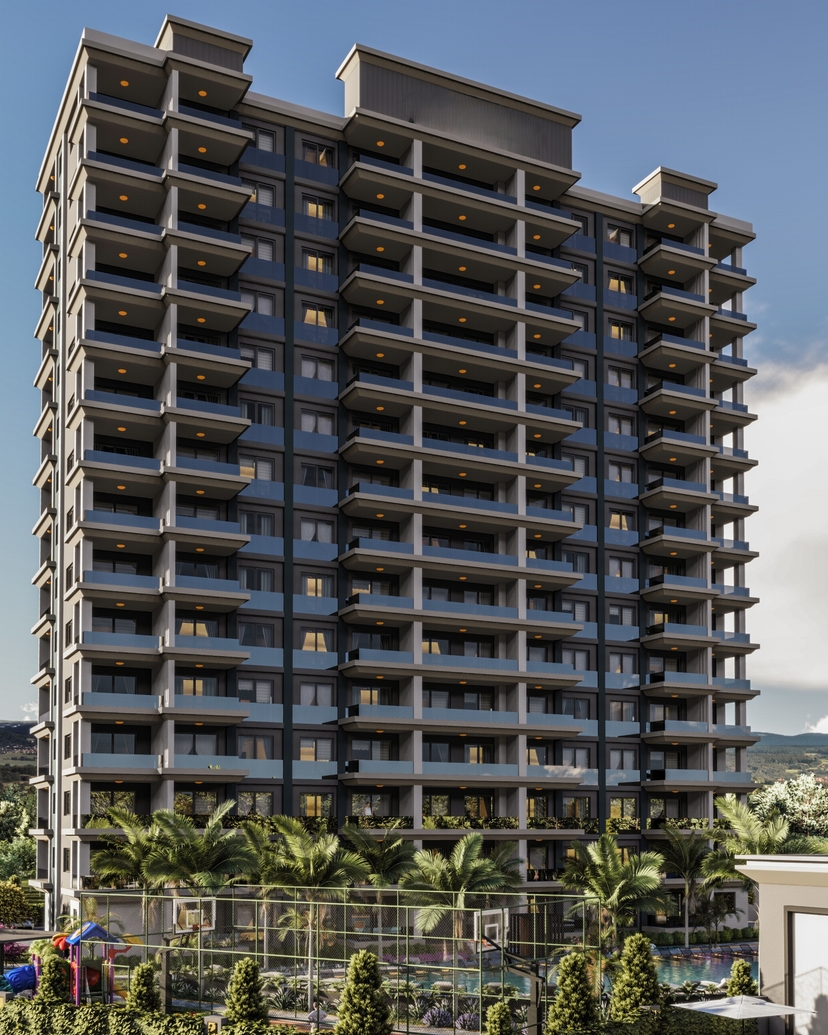 Luxury 1+1 Apartment with Sea and Mountain Views in Cesmeli, Mersin