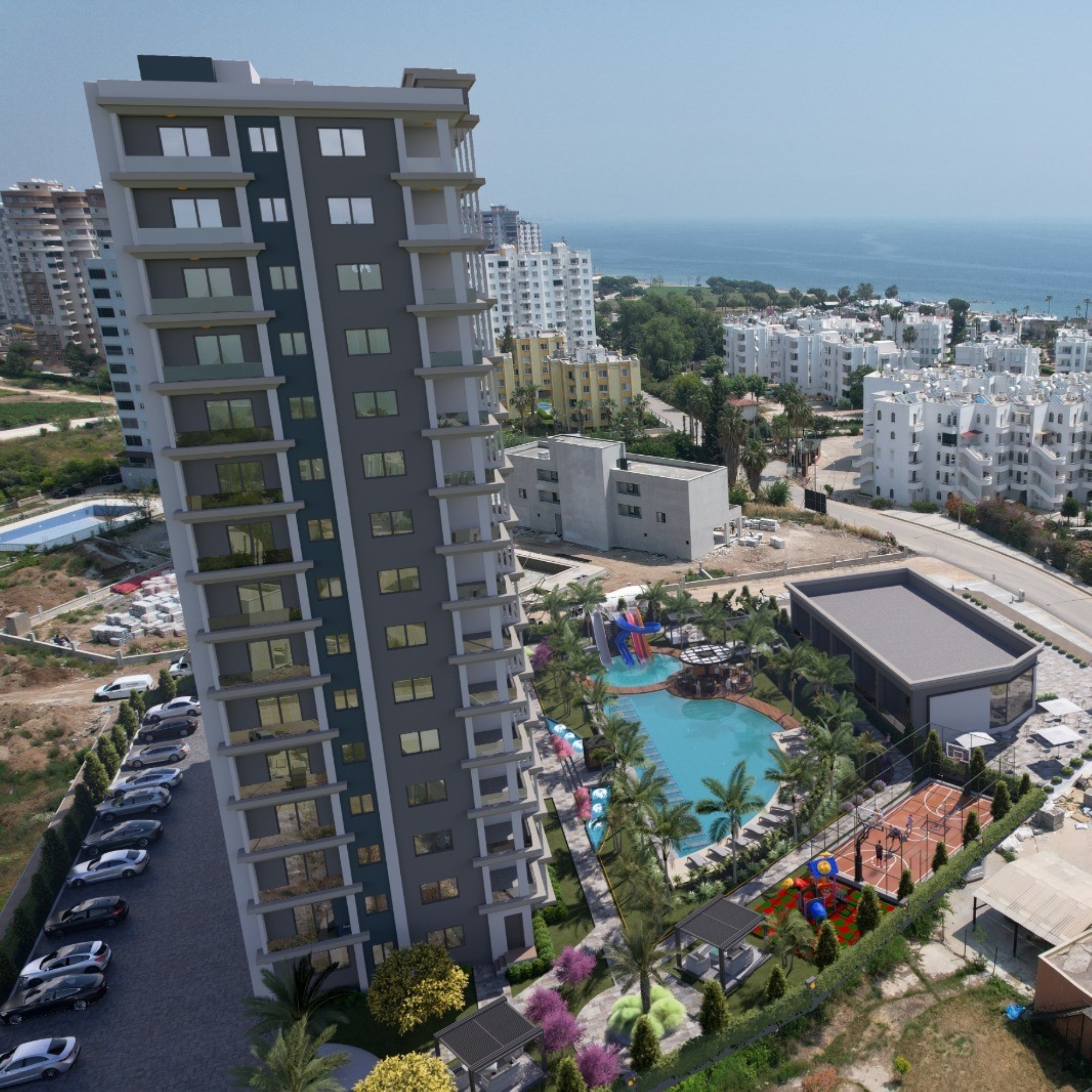 Luxury 1+1 Apartment with Sea and Mountain Views in Cesmeli, Mersin