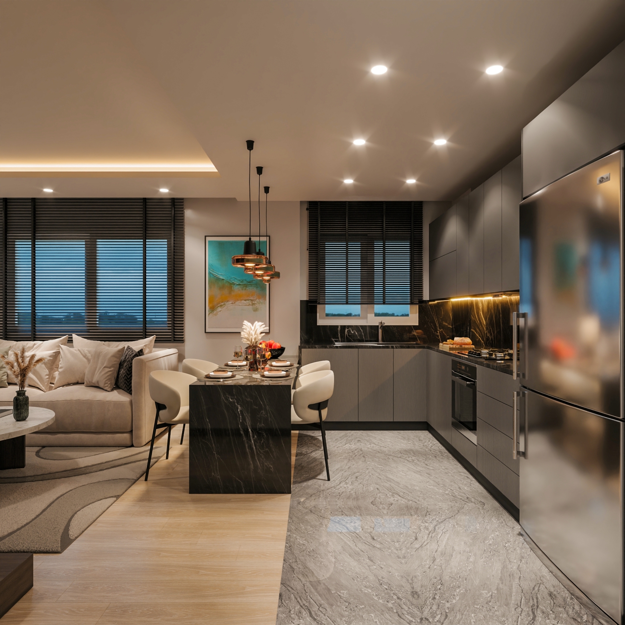 Luxury 1+1 Apartment with Sea and Mountain Views in Cesmeli, Mersin