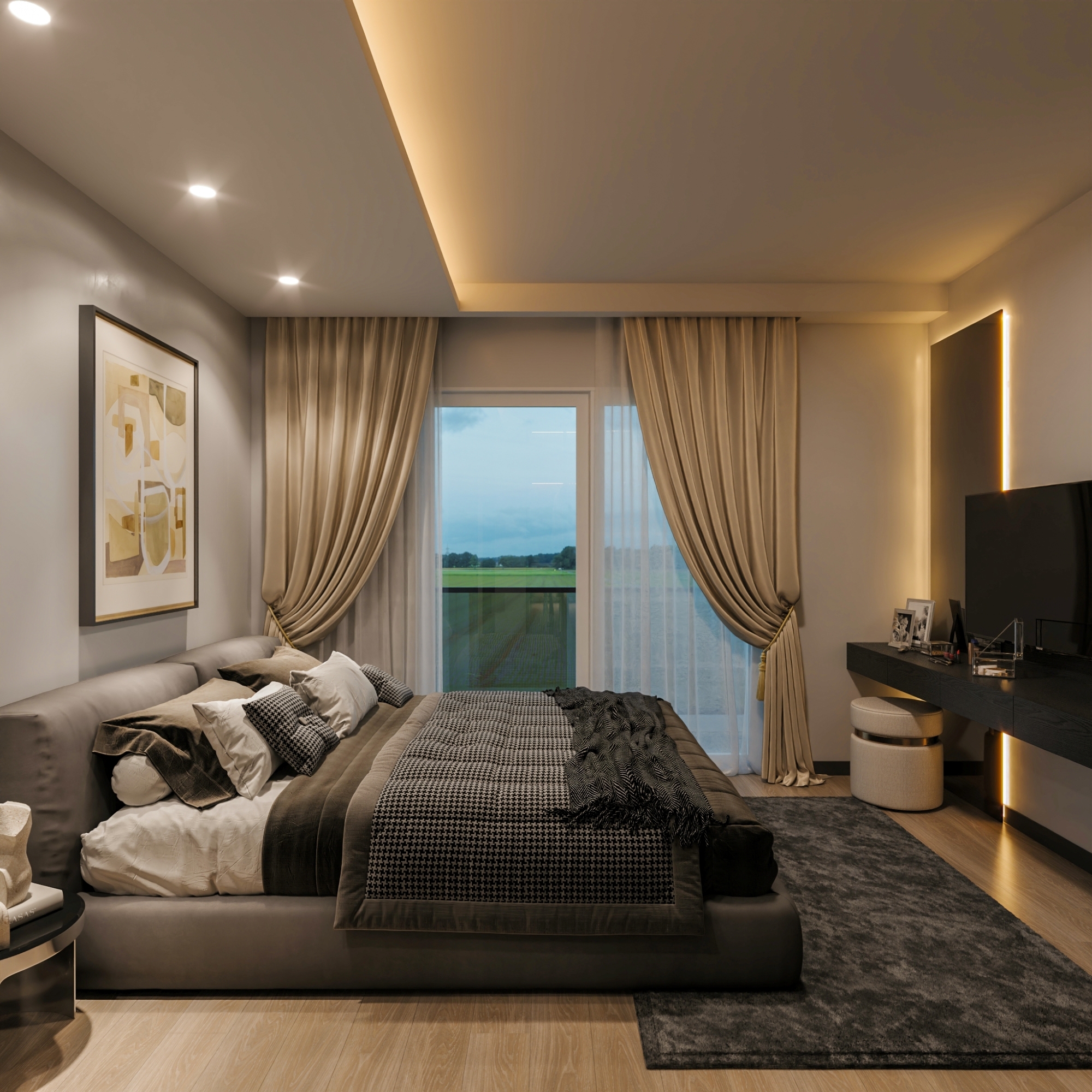 Luxury 1+1 Apartment with Sea and Mountain Views in Cesmeli, Mersin