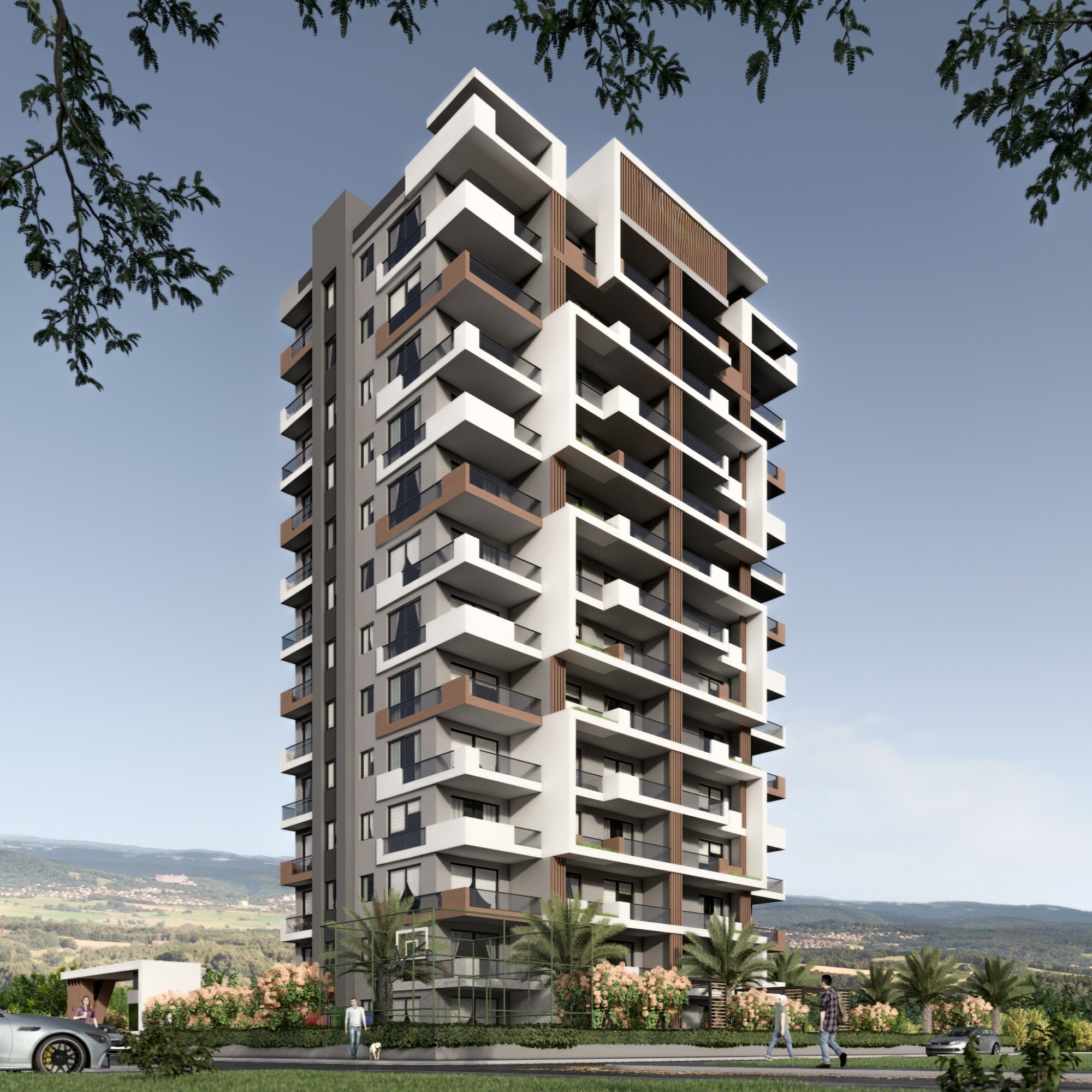 Bergblick 1+1 Wohnung in Tomuk, Mersin
