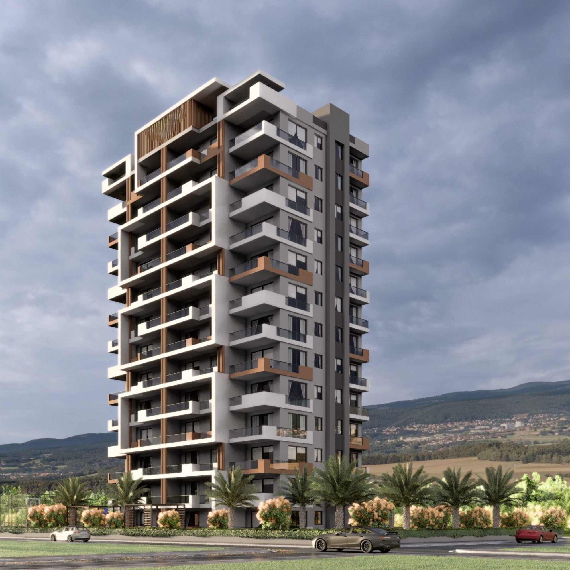 Bergblick 1+1 Wohnung in Tomuk, Mersin