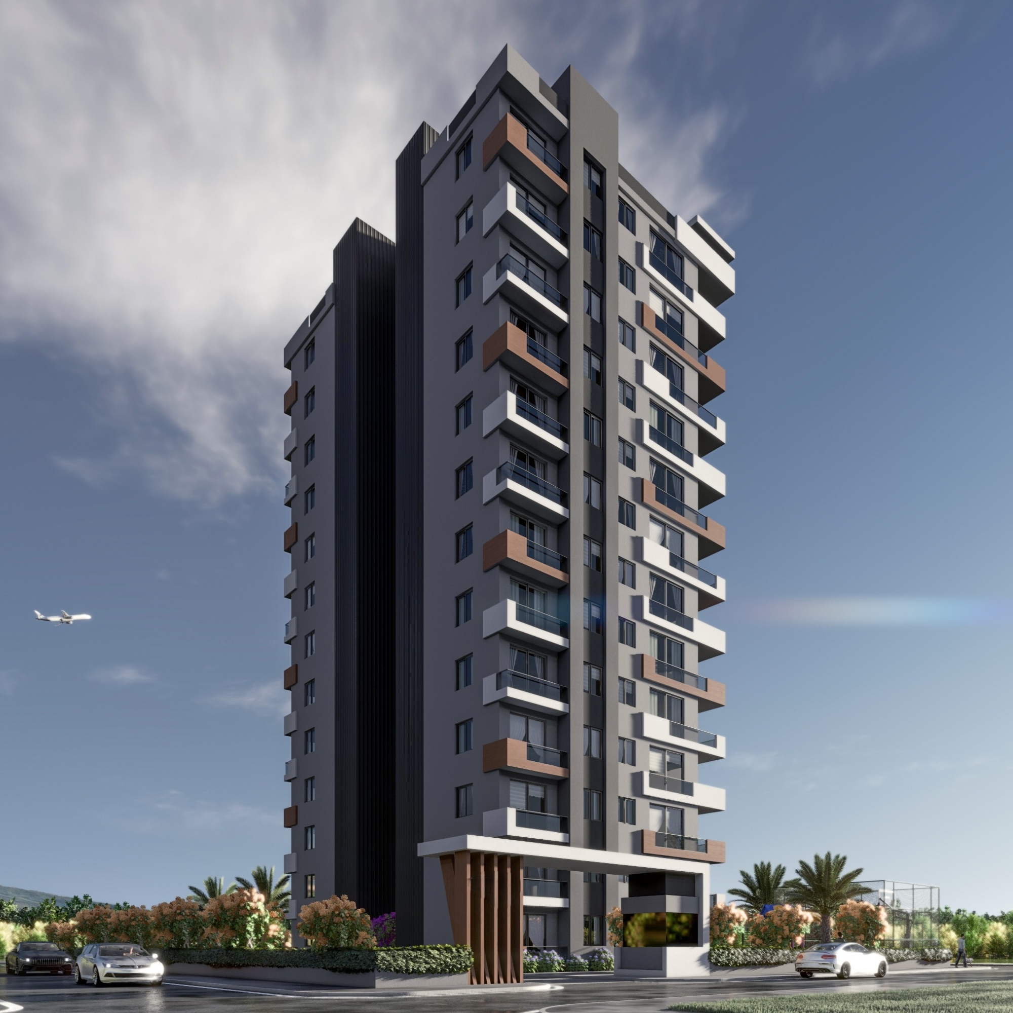 Bergblick 1+1 Wohnung in Tomuk, Mersin