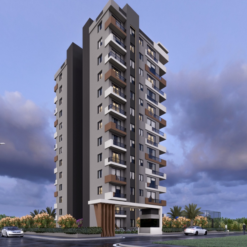 Bergblick 1+1 Wohnung in Tomuk, Mersin