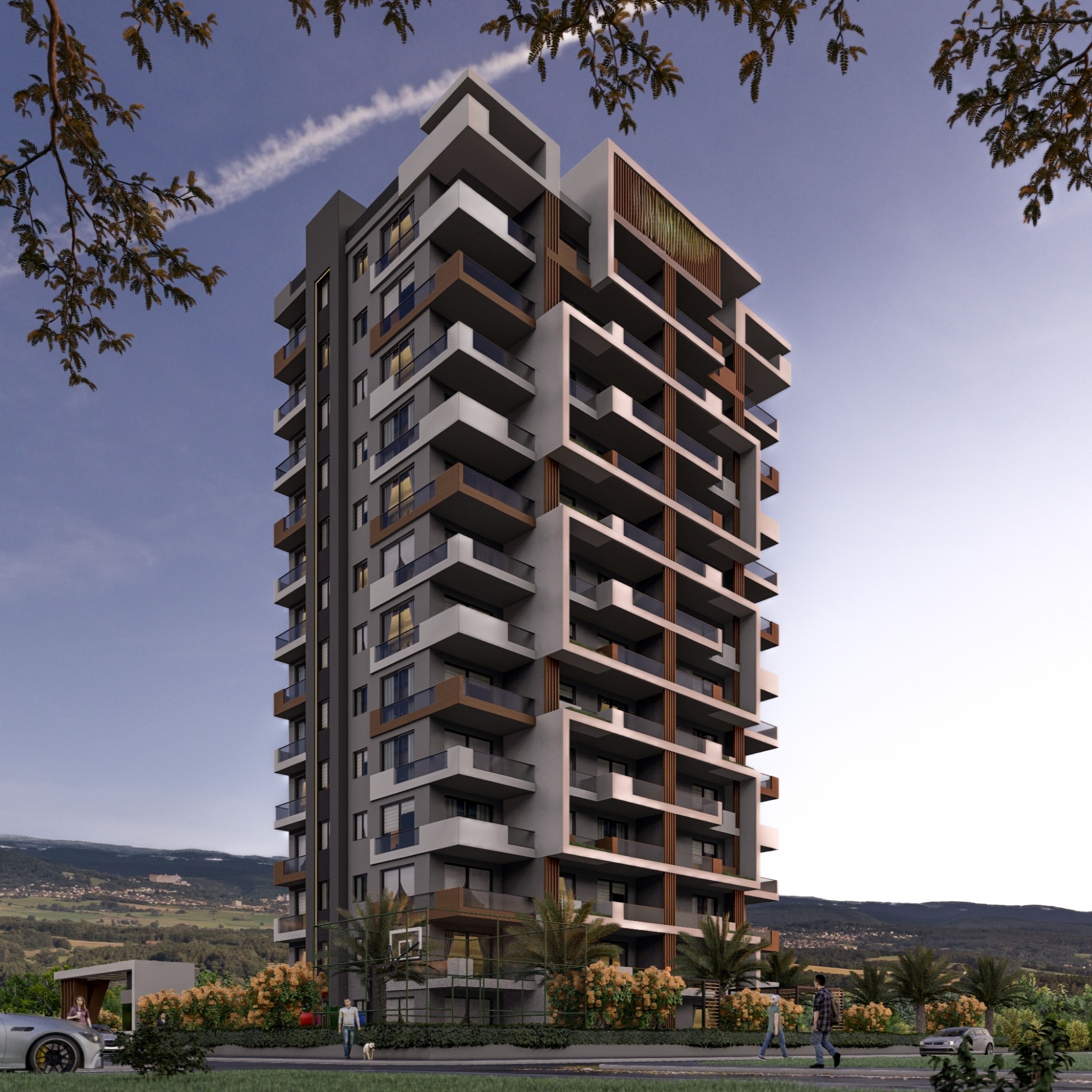 Bergblick 1+1 Wohnung in Tomuk, Mersin