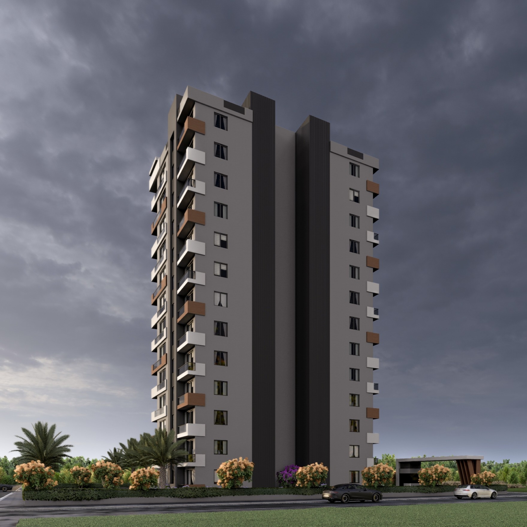 Bergblick 1+1 Wohnung in Tomuk, Mersin