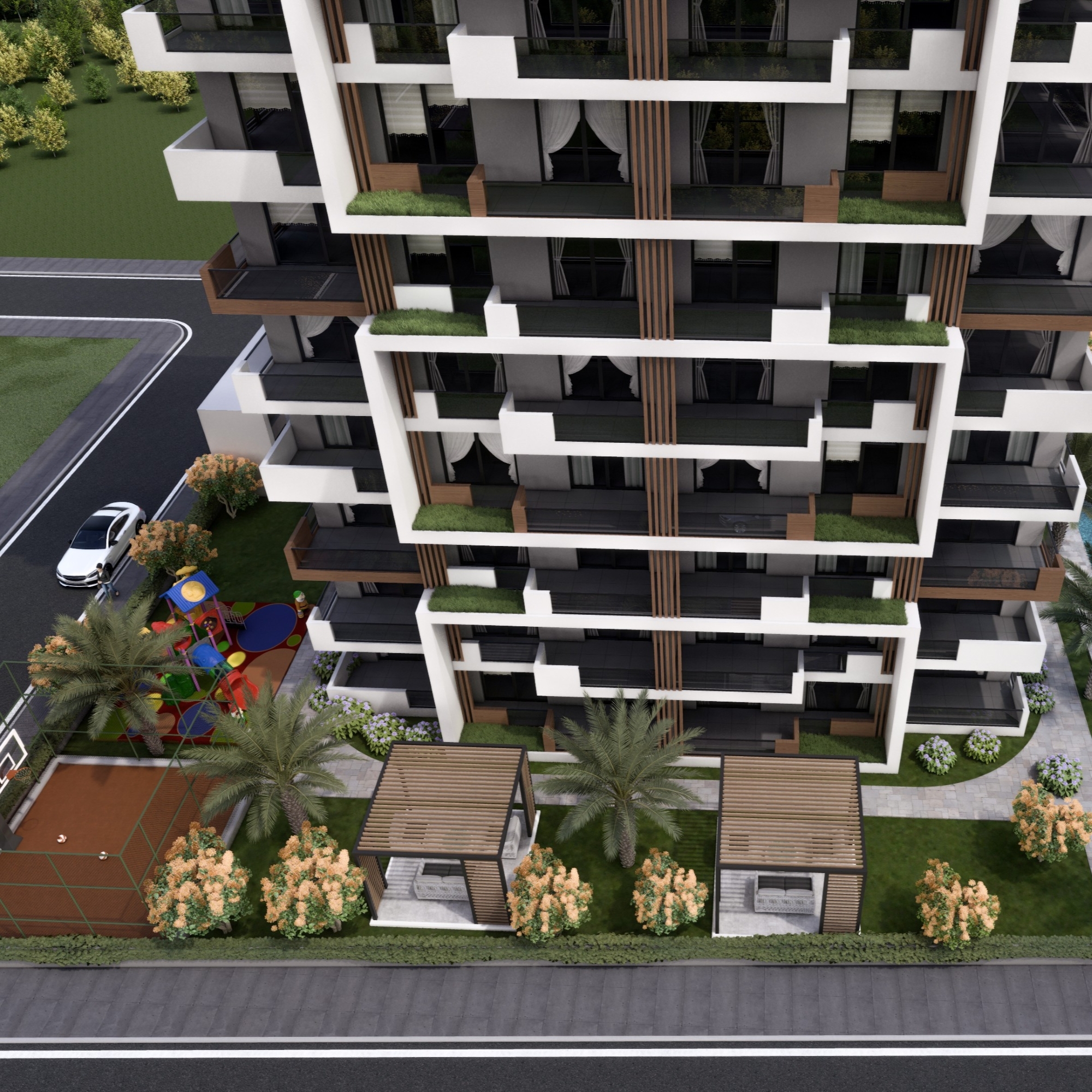 Bergblick 1+1 Wohnung in Tomuk, Mersin