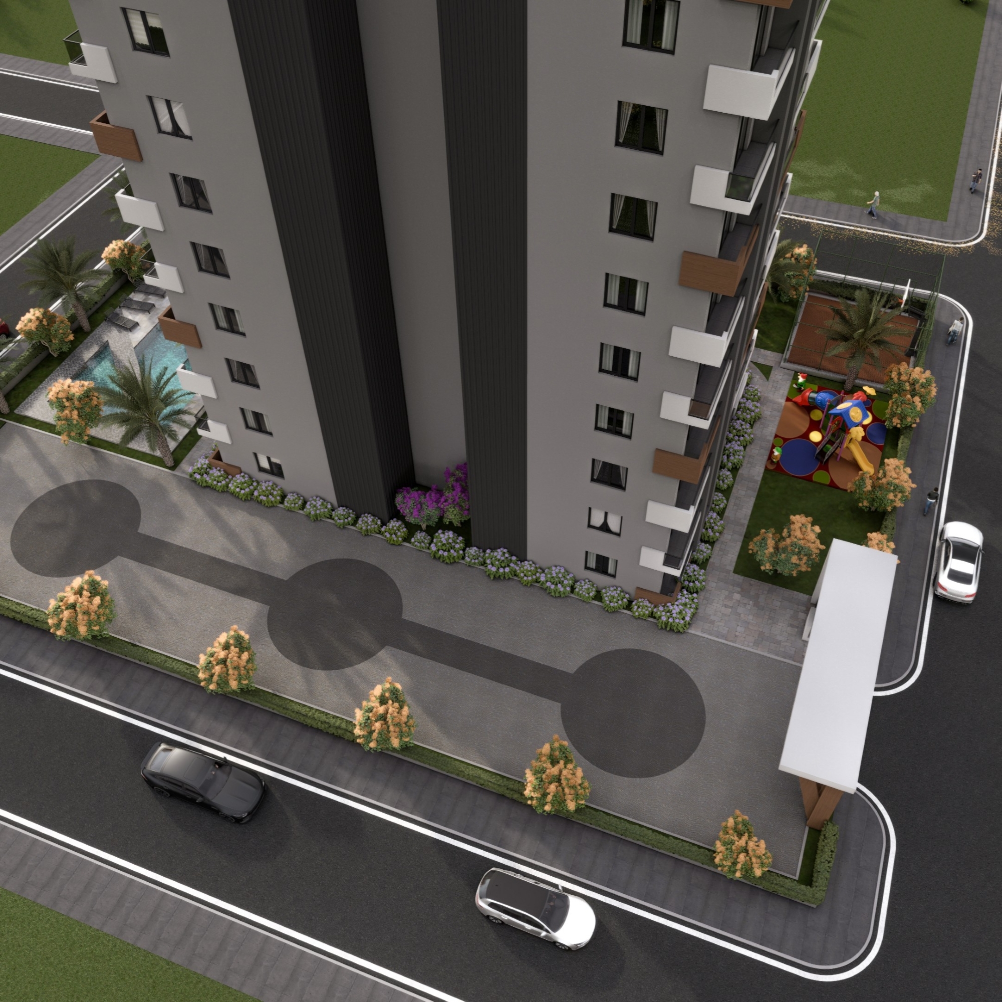 Bergblick 1+1 Wohnung in Tomuk, Mersin