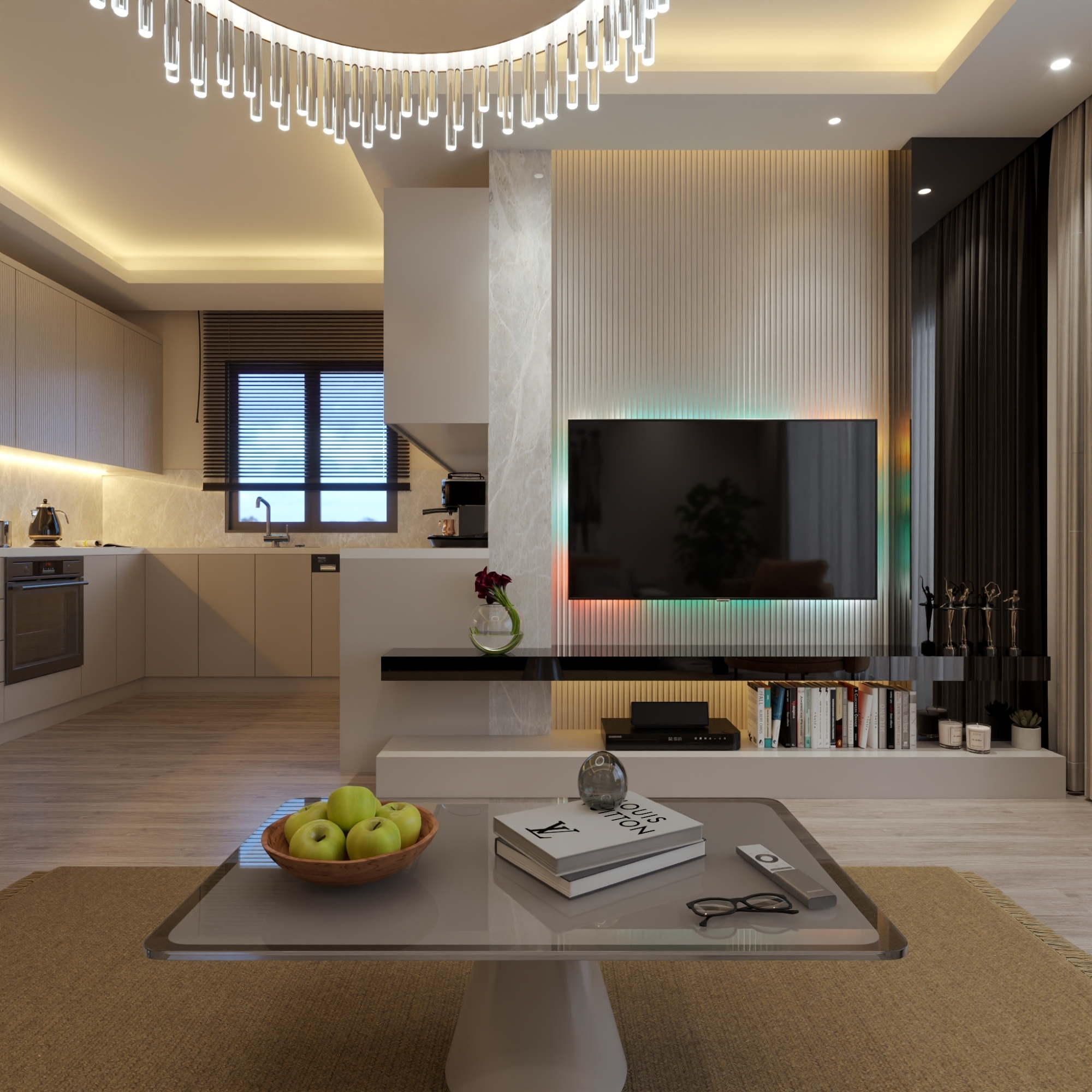 Bergblick 1+1 Wohnung in Tomuk, Mersin