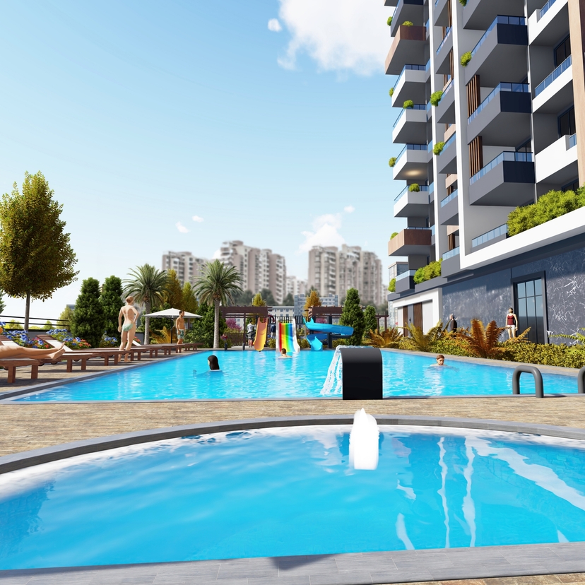 Luxury 2+1 Apartment with Pool in Mersin - arpacbahsis