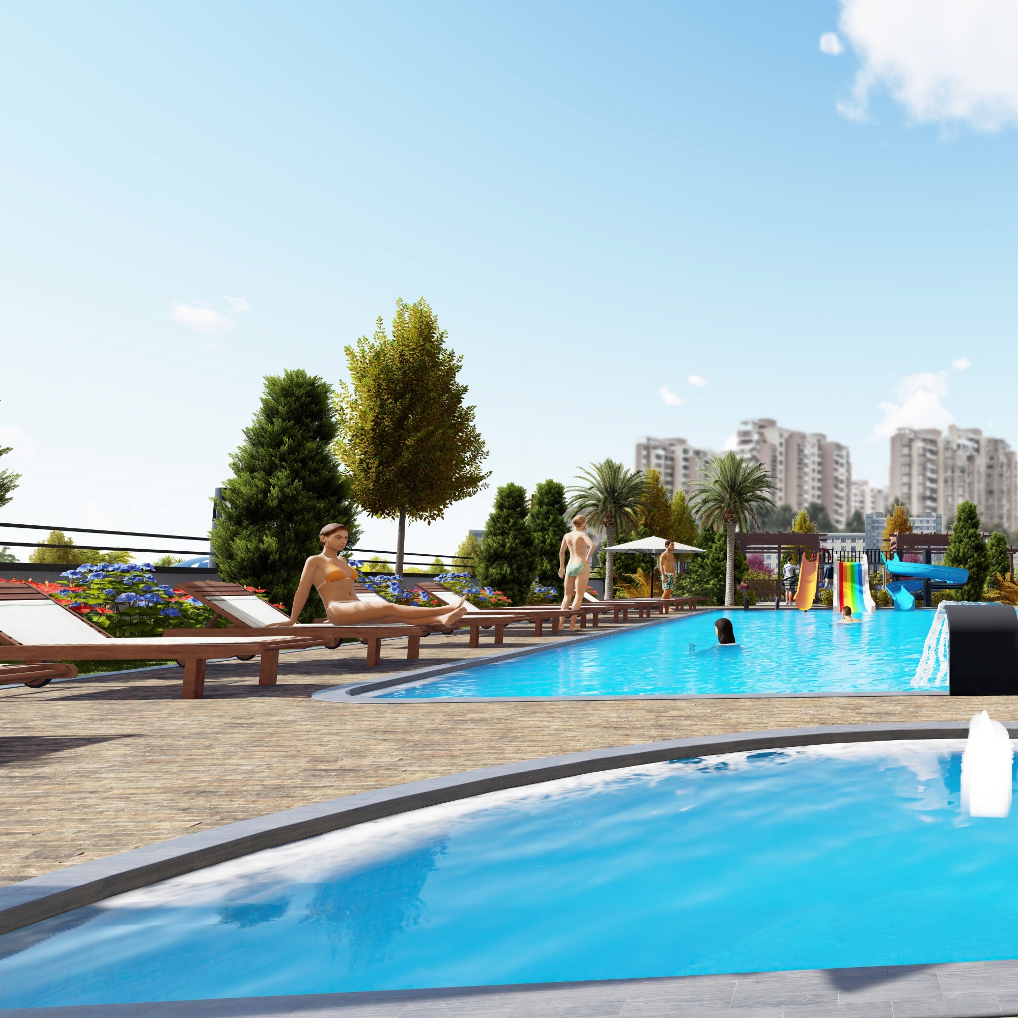 Luxury 2+1 Apartment with Pool in Mersin - arpacbahsis