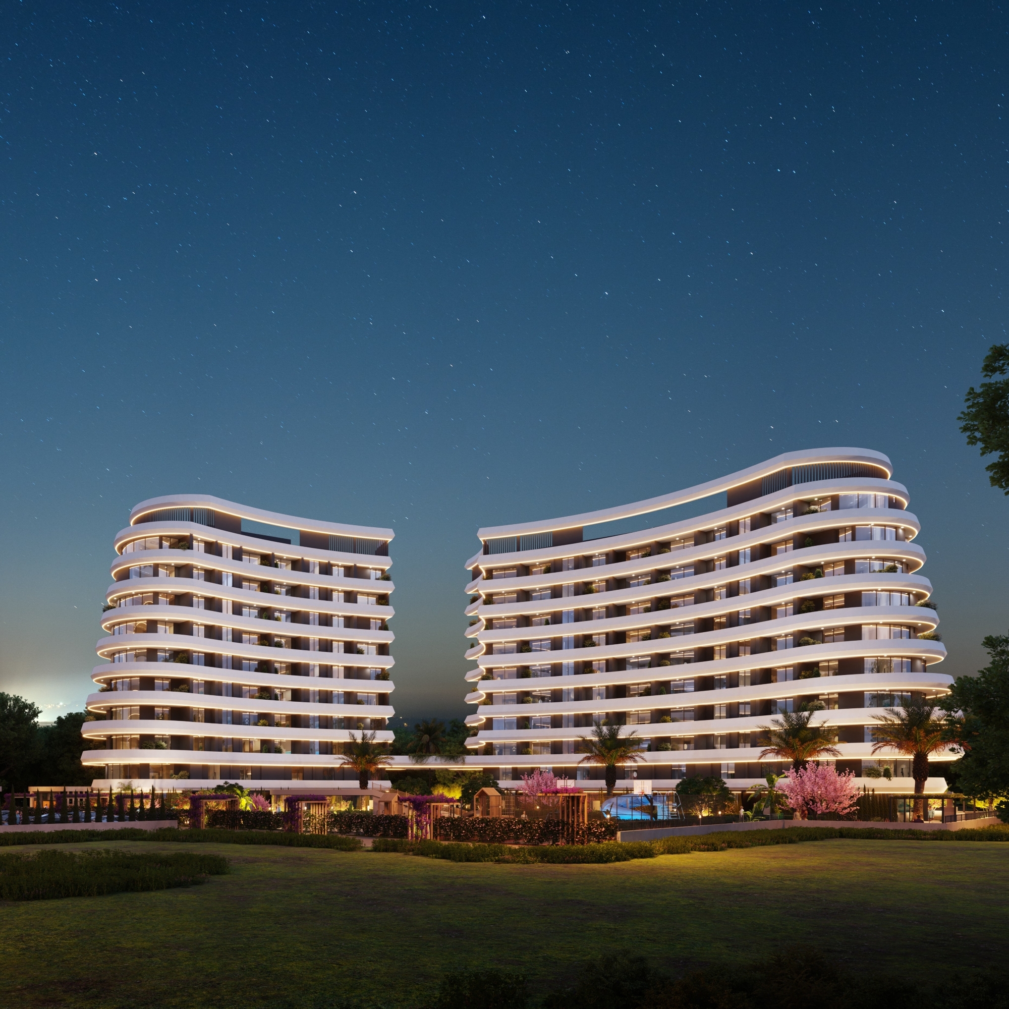 Luxuriöse 3+1 Wohnung mit Meerblick und Bergblick in Mersin