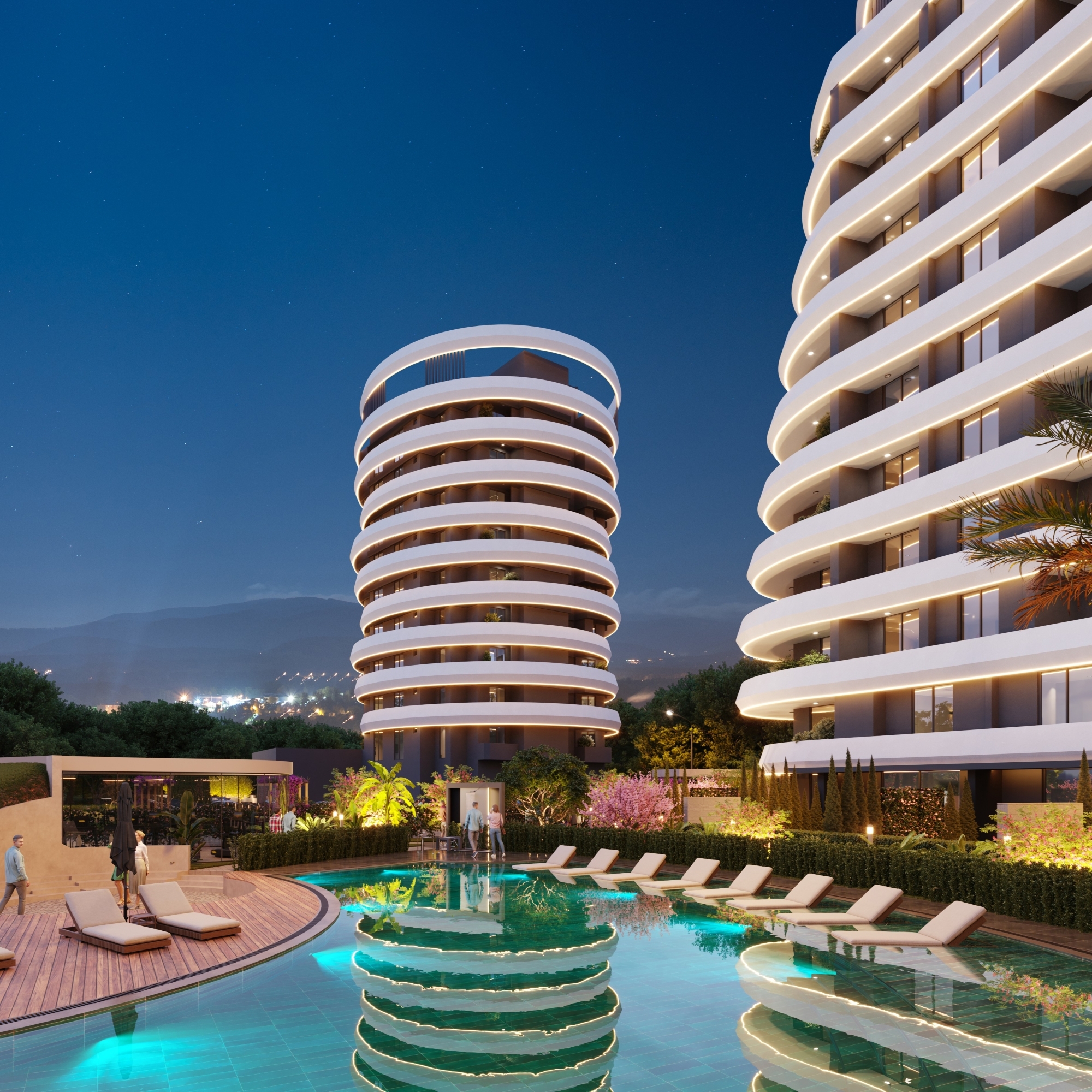 Luxuriöse 3+1 Wohnung mit Meerblick und Bergblick in Mersin