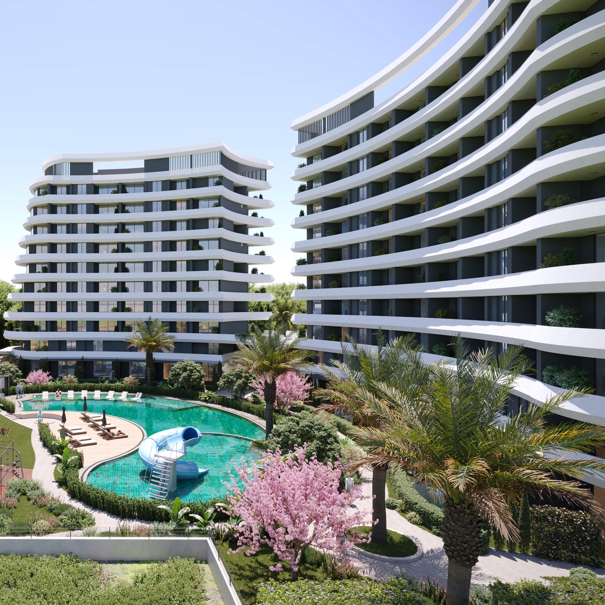 Luxuriöse 3+1 Wohnung mit Meerblick und Bergblick in Mersin