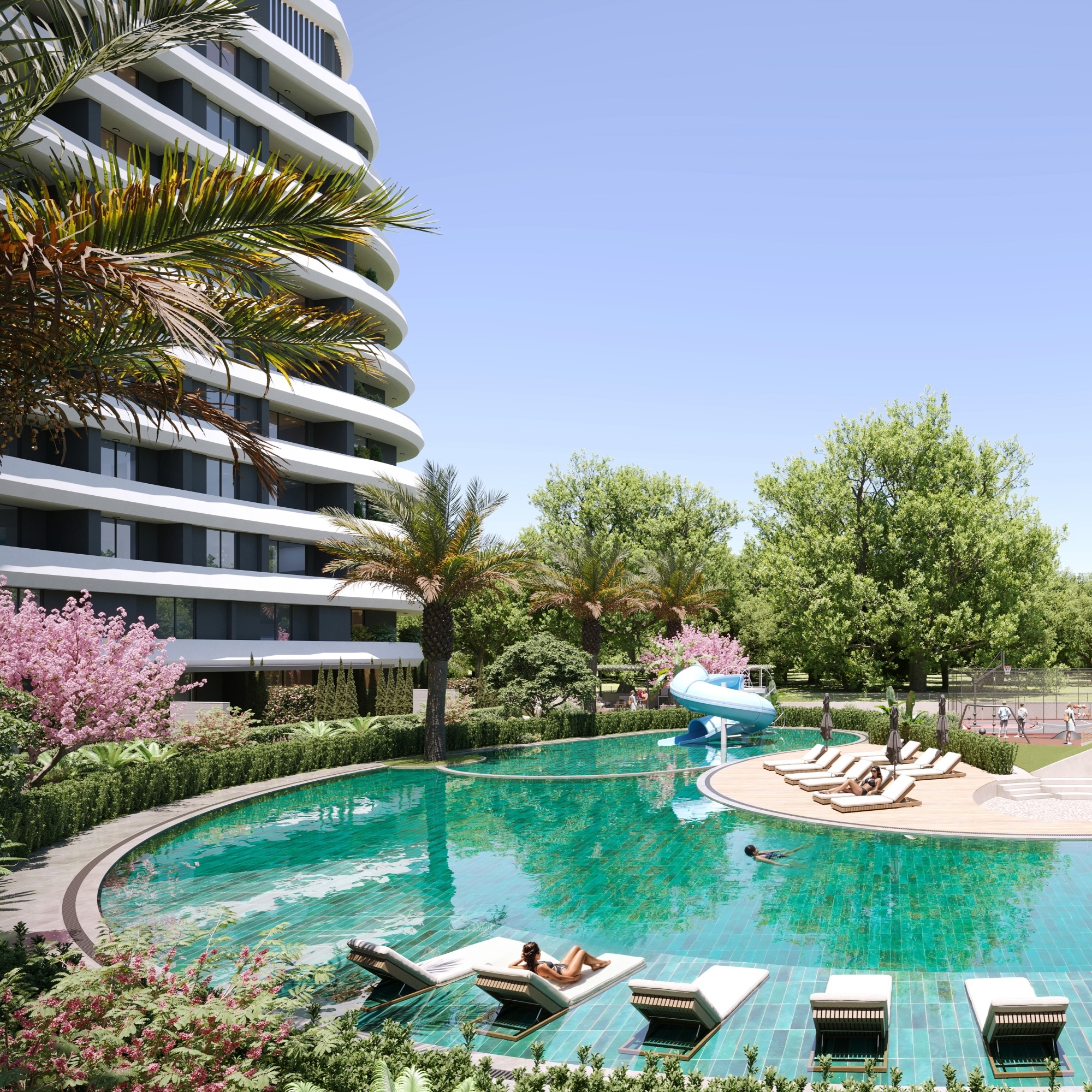 Luxuriöse 3+1 Wohnung mit Meerblick und Bergblick in Mersin