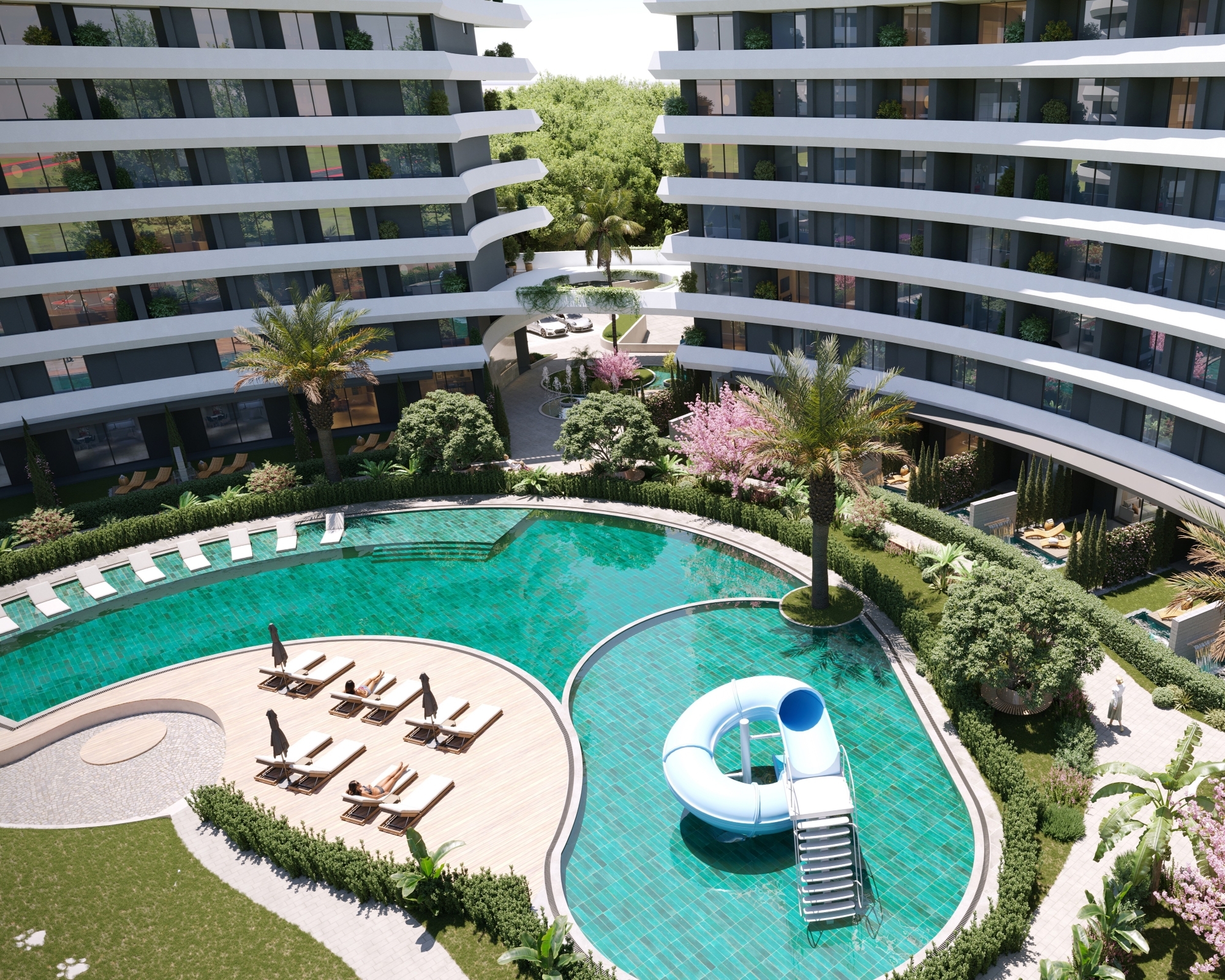 Luxuriöse 3+1 Wohnung mit Meerblick und Bergblick in Mersin