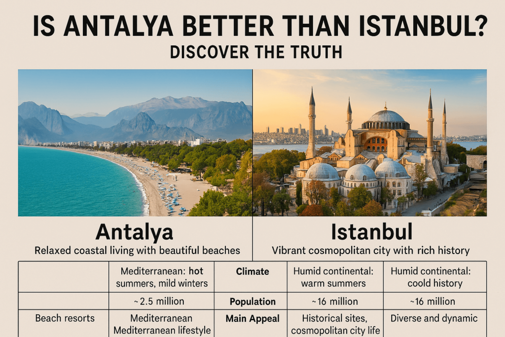 Antalya or Istanbul: Which Turkish City Offers Better Quality of Life?