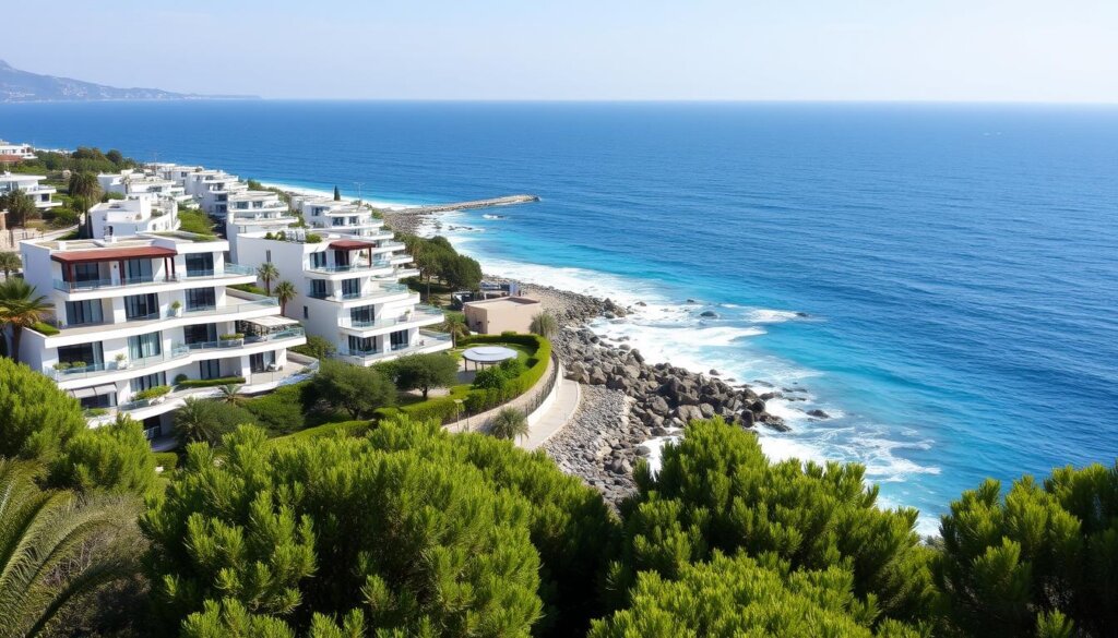 Image of Antalya coastline with luxury apartments