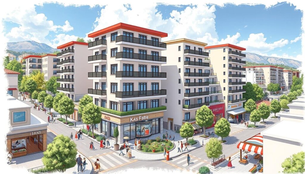 Image of Kas town centre with apartments and amenities