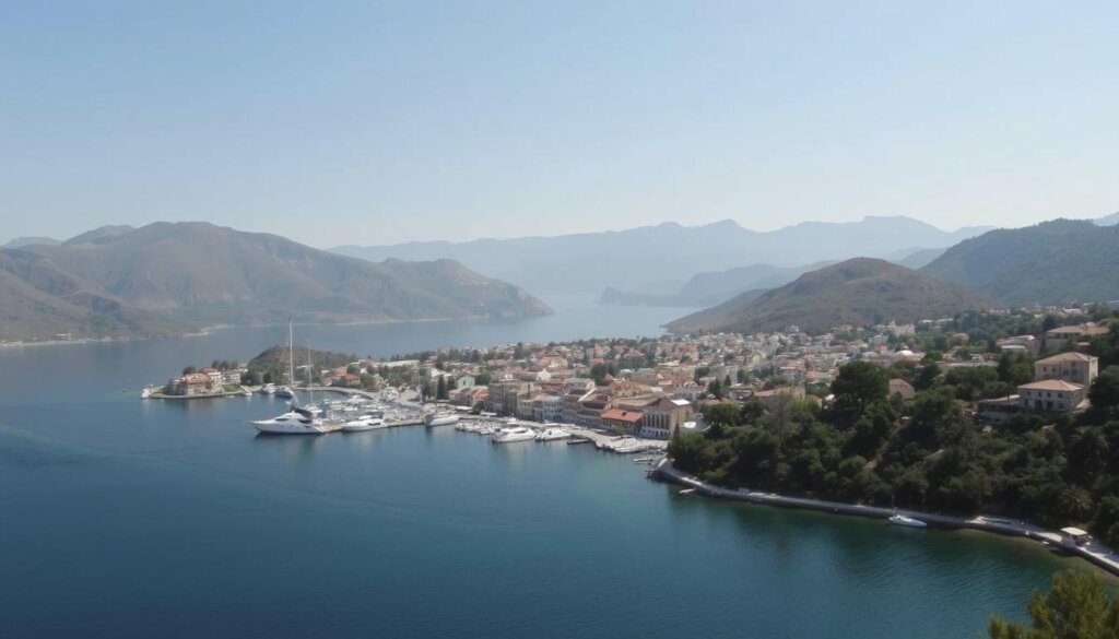 Image of Kas town with its picturesque harbour and surrounding mountains
