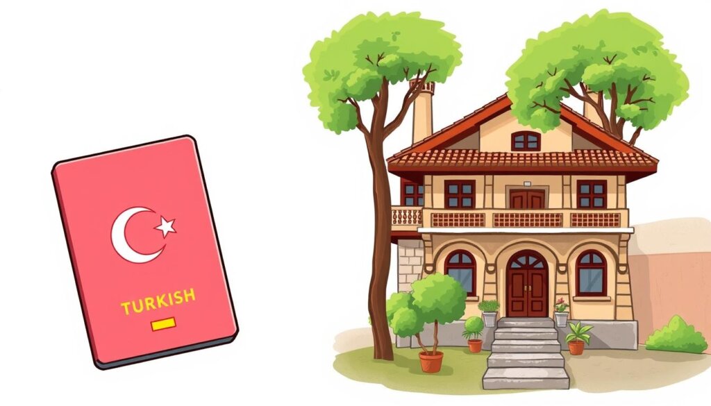 Image of a Turkish passport or a property in Turkey