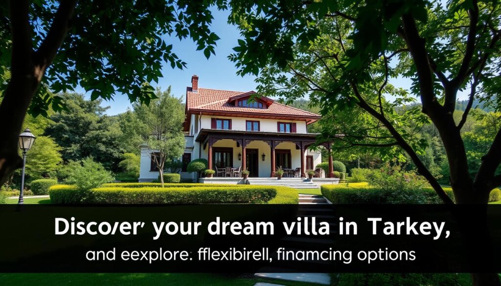 Image of a Turkish villa with a caption: "Explore financing options for your dream villa in Turkey"