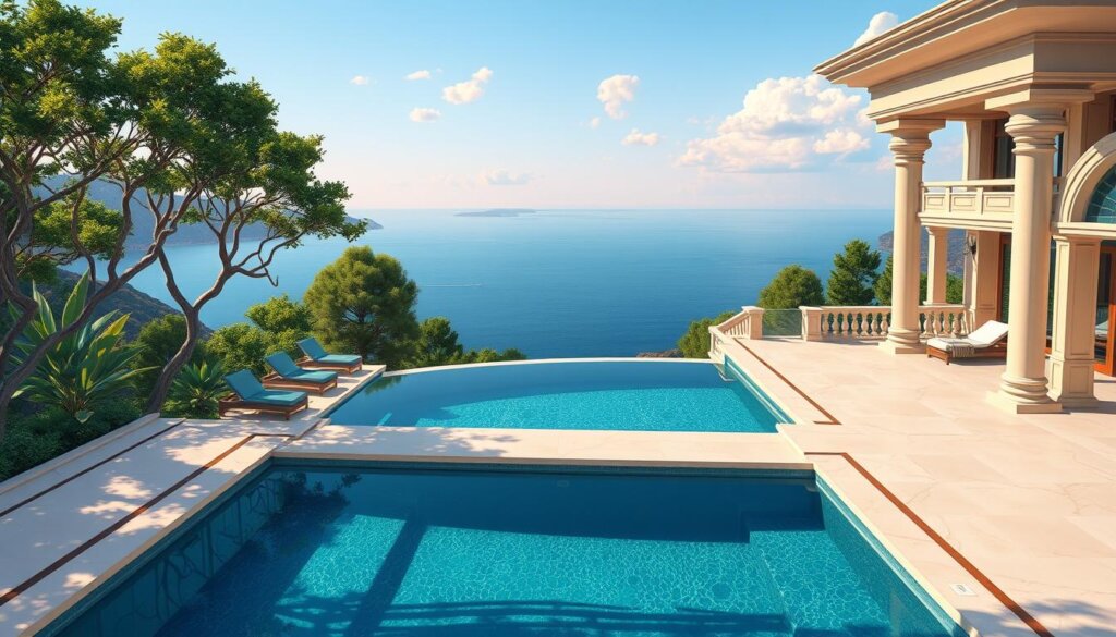Image of a luxurious villa in Turkey with infinity pool and sea views